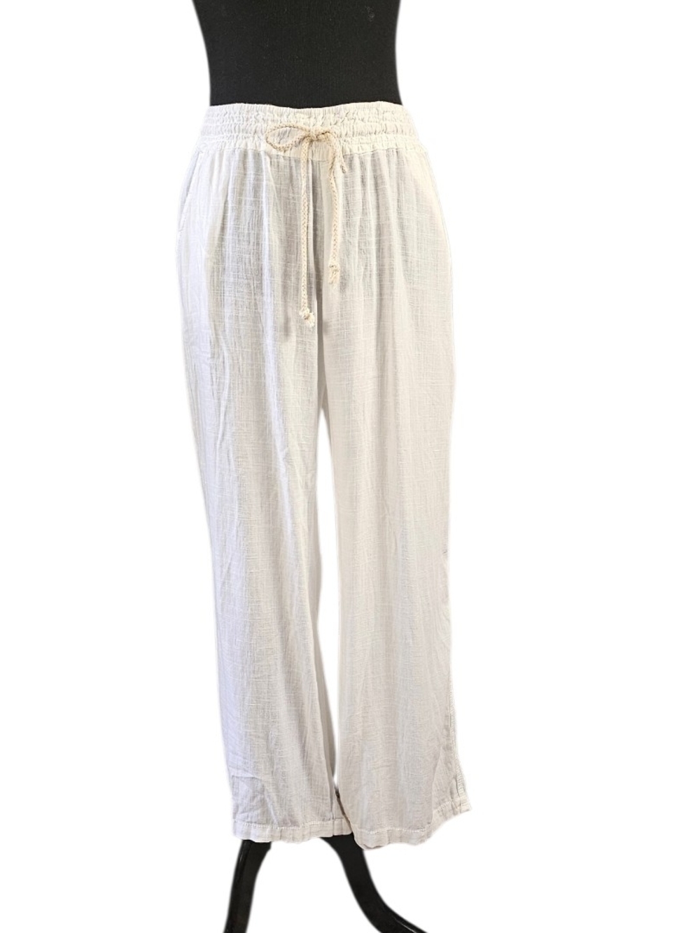 Angel Kiss Linen Blend Wide Leg Beach Pants XL Coastal Resort